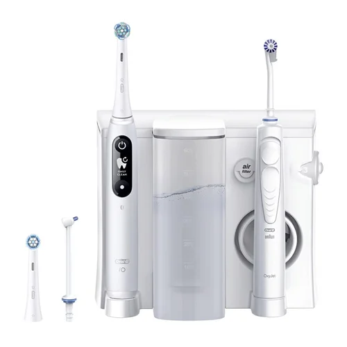 مسواک برقی  به همراه واتر جت اورال بی مدل oral-b io6 + Oxyjet dental center