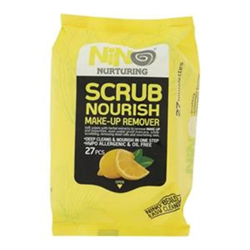 دستمال مرطوب پاک کننده آرایش نينو مدل Scrub Nourish بسته 27 عددی